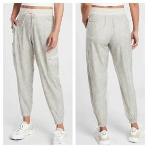 Athleta Venture Printed Pant Viper Grey Cream 980007 Size 8